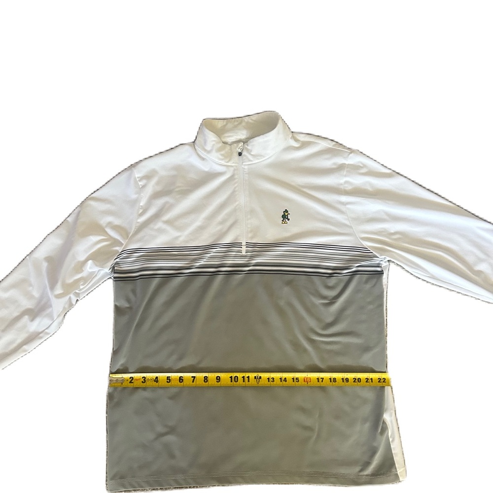 Antigua Men's Bender 1/4-Zip Golf Performance Pullover W/ Duck, XL White/Gray - Picture 4 of 8